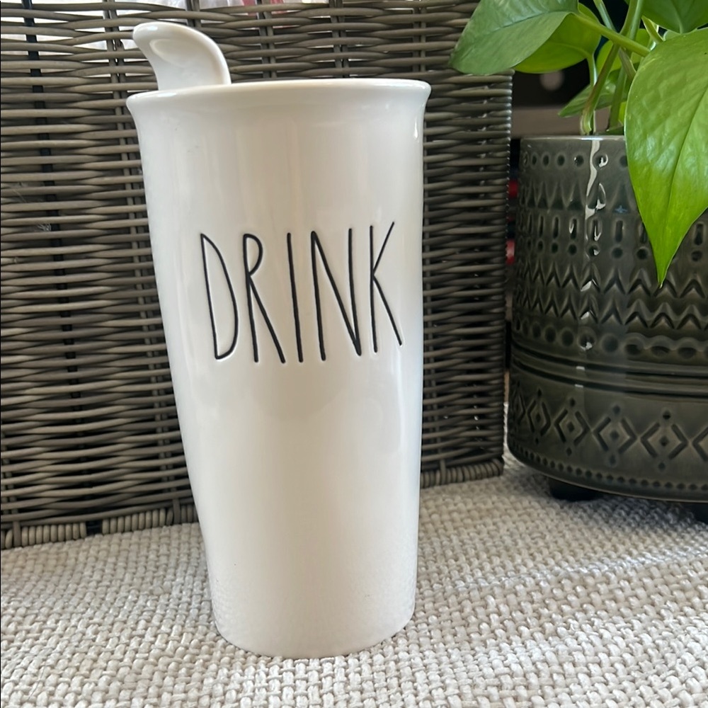 Rae Dunn White Ceramic Mug with Modern Design
